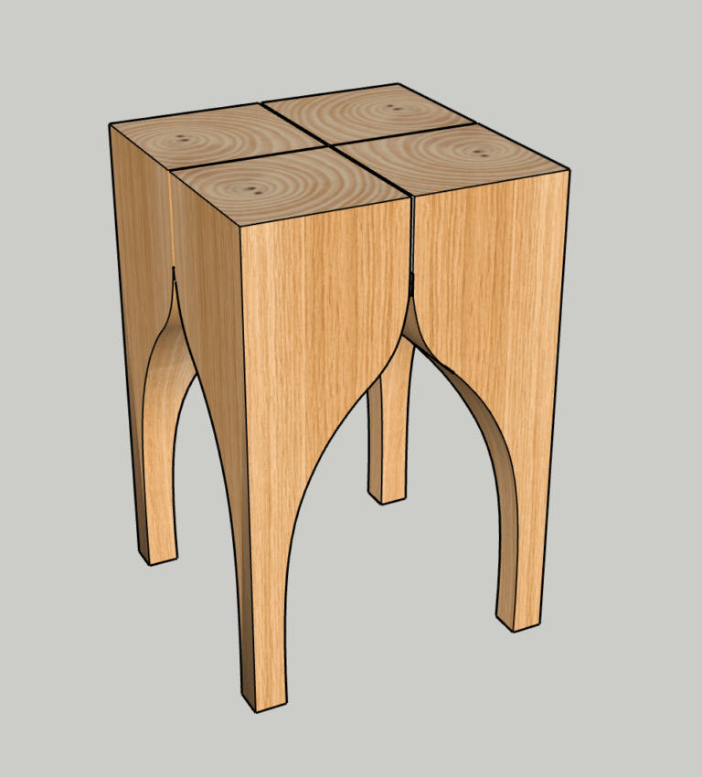 Andaluz Hocker Beistelltisch Textur Eiche natur