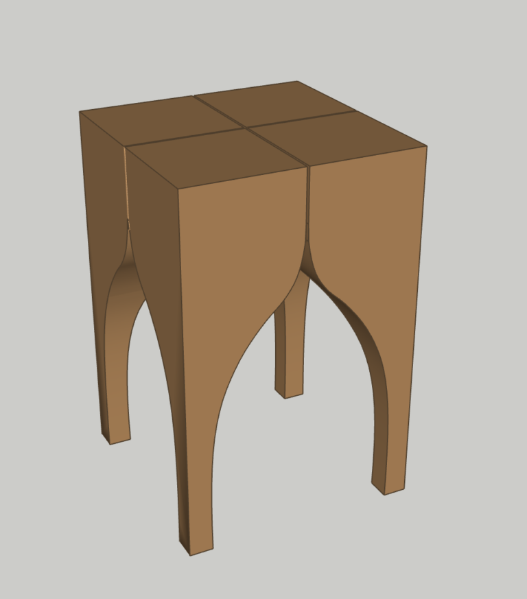 Andaluz Hocker Beistelltisch in Braun