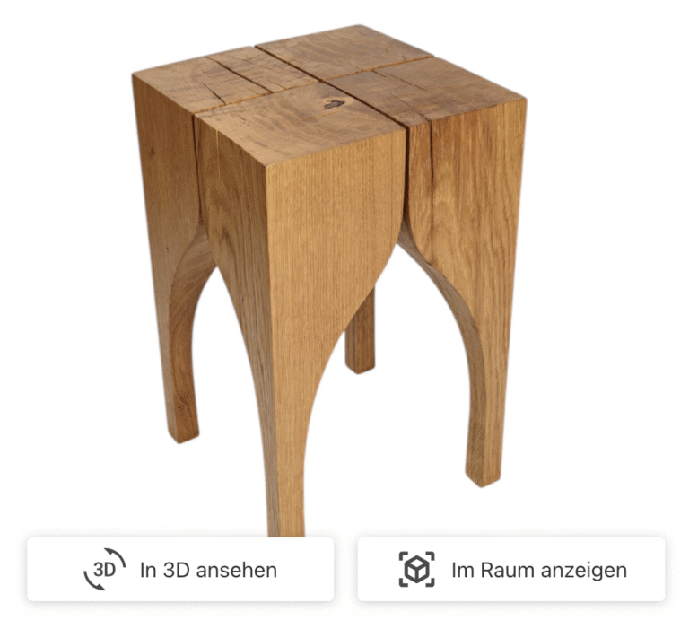 Hocker mit augmented reality im Raum anzeigen